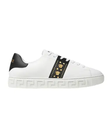 Versace Men's La Greca Leather Low-Top Sneakers | Thumbnail 1 Versace Men's La Greca Leather Low-Top Sneakers | Thumbnail 1