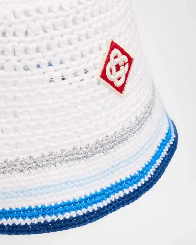 Casablanca Men's Mesh Stripe Crochet Bucket Hat | Thumbnail 2 Casablanca Men's Mesh Stripe Crochet Bucket Hat | Thumbnail 2