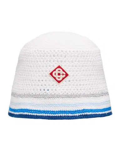 Casablanca Men's Mesh Stripe Crochet Bucket Hat | Thumbnail 1 Casablanca Men's Mesh Stripe Crochet Bucket Hat | Thumbnail 1