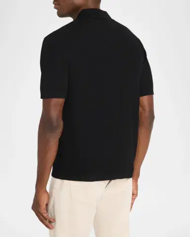 Theory Men's Striple Cable Knit Polo Shirt | Thumbnail 3 Theory Men's Striple Cable Knit Polo Shirt | Thumbnail 3
