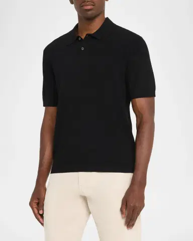 Theory Men's Striple Cable Knit Polo Shirt | Thumbnail 4 Theory Men's Striple Cable Knit Polo Shirt | Thumbnail 4
