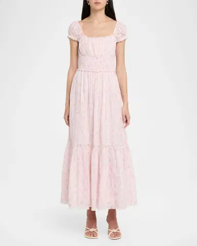 LoveShackFancy Lyssara Floral Lace-Trim Maxi Dress | Thumbnail 2 LoveShackFancy Lyssara Floral Lace-Trim Maxi Dress | Thumbnail 2