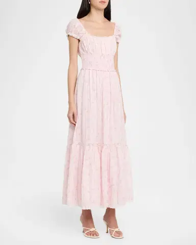 LoveShackFancy Lyssara Floral Lace-Trim Maxi Dress | Thumbnail 4 LoveShackFancy Lyssara Floral Lace-Trim Maxi Dress | Thumbnail 4
