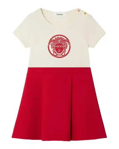 Versace Girl's Medusa Milano-Stretch T-Shirt Dress, Size 1M-3 | Thumbnail 1 Versace Girl's Medusa Milano-Stretch T-Shirt Dress, Size 1M-3 | Thumbnail 1