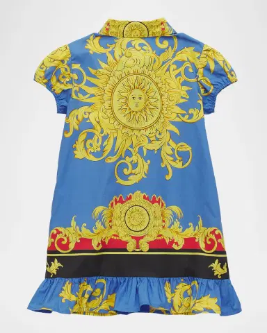 Versace Girl's The Sun Cotton Poplin Dress | Thumbnail 2 Versace Girl's The Sun Cotton Poplin Dress | Thumbnail 2