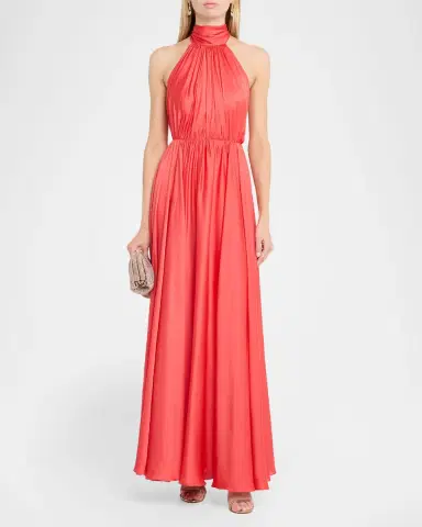 As It May Elyra Satin Chiffon Halter Gown | Thumbnail 2 As It May Elyra Satin Chiffon Halter Gown | Thumbnail 2