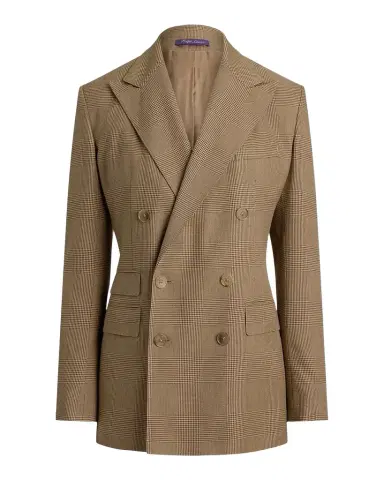 Ralph Lauren Collection Glen Plaid Silk Double-Breasted Blazer | Thumbnail 1 Ralph Lauren Collection Glen Plaid Silk Double-Breasted Blazer | Thumbnail 1