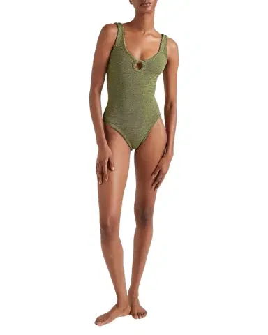 Hunza G Celine Tonal Hoop One-Piece Swimsuit | Thumbnail 1 Hunza G Celine Tonal Hoop One-Piece Swimsuit | Thumbnail 1