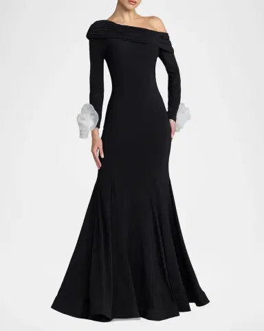 Mac Duggal Floral Appliqué One-Shoulder A-Line Gown | Thumbnail 2 Mac Duggal Floral Appliqué One-Shoulder A-Line Gown | Thumbnail 2