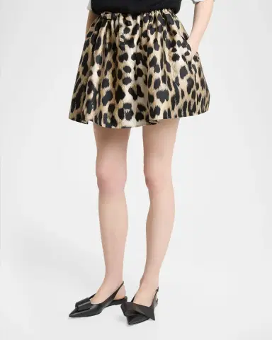 Givenchy Leopard-Print Satin Ruched Mini Skirt | Thumbnail 3 Givenchy Leopard-Print Satin Ruched Mini Skirt | Thumbnail 3