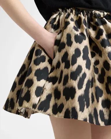 Givenchy Leopard-Print Satin Ruched Mini Skirt | Thumbnail 4 Givenchy Leopard-Print Satin Ruched Mini Skirt | Thumbnail 4
