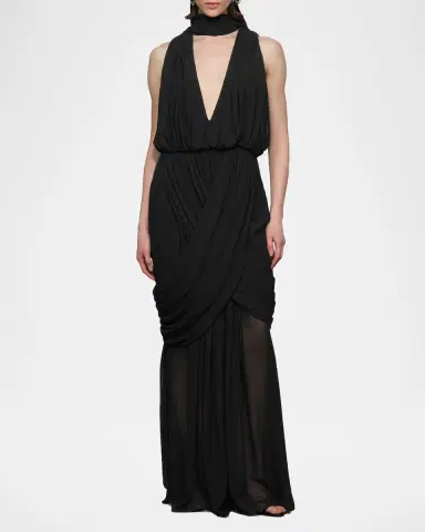 Et Ochs Arabella Plunging Draped Column Gown | Thumbnail 2 Et Ochs Arabella Plunging Draped Column Gown | Thumbnail 2