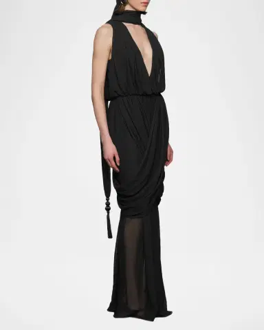 Et Ochs Arabella Plunging Draped Column Gown | Thumbnail 4 Et Ochs Arabella Plunging Draped Column Gown | Thumbnail 4