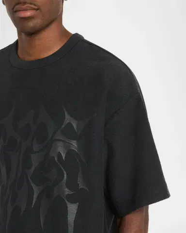 PURPLE Men's Flame-Print Cotton Jersey T-Shirt | Thumbnail 5 PURPLE Men's Flame-Print Cotton Jersey T-Shirt | Thumbnail 5