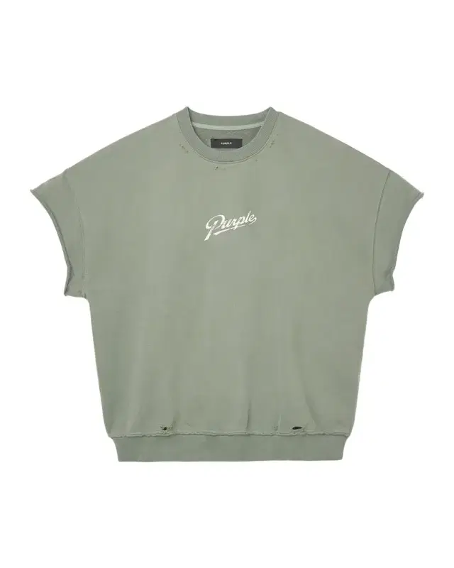 Men 's Logo Distressed Fleece Cutoff-Sleeve Sweater Men 's Logo Distressed Fleece Cutoff-Sleeve Sweater