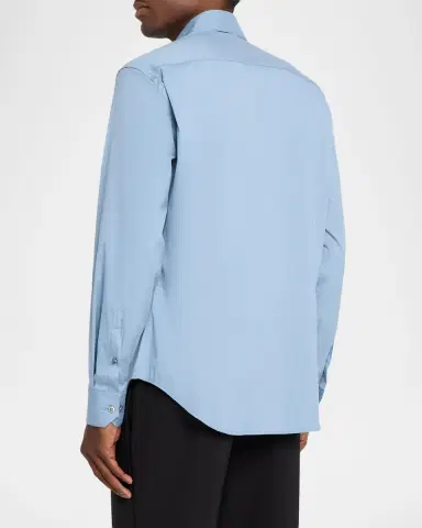 Giorgio Armani Men's Cotton-Blend Poplin Button-Front Shirt | Thumbnail 2 Giorgio Armani Men's Cotton-Blend Poplin Button-Front Shirt | Thumbnail 2