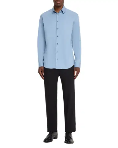 Giorgio Armani Men's Cotton-Blend Poplin Button-Front Shirt | Thumbnail 1 Giorgio Armani Men's Cotton-Blend Poplin Button-Front Shirt | Thumbnail 1