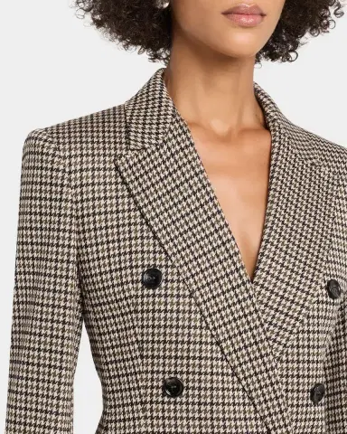 Max Mara Wool Houndstooth Double-Breasted Jacket | Thumbnail 4 Max Mara Wool Houndstooth Double-Breasted Jacket | Thumbnail 4