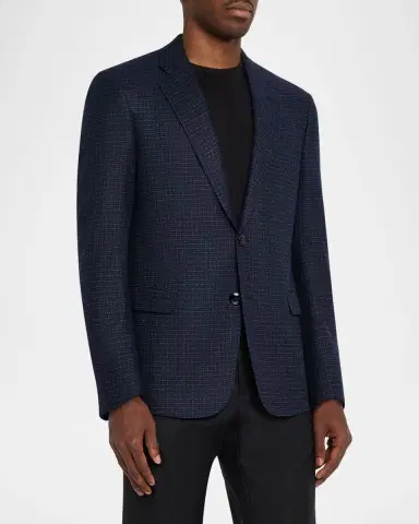 Giorgio Armani Men's Soft Line Check Single-Breasted Sport Coat | Thumbnail 3 Giorgio Armani Men's Soft Line Check Single-Breasted Sport Coat | Thumbnail 3