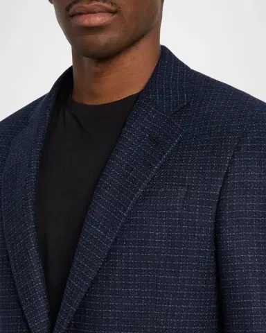 Giorgio Armani Men's Soft Line Check Single-Breasted Sport Coat | Thumbnail 4 Giorgio Armani Men's Soft Line Check Single-Breasted Sport Coat | Thumbnail 4