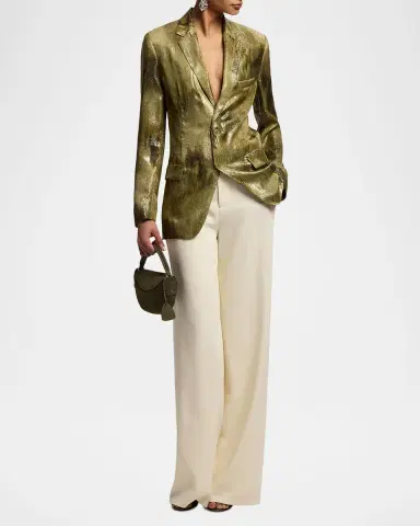 Ralph Lauren Collection Marcy Abstract Metallic Jacquard Jacket | Thumbnail 2 Ralph Lauren Collection Marcy Abstract Metallic Jacquard Jacket | Thumbnail 2