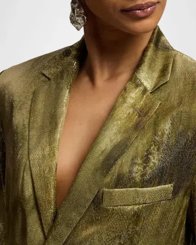 Ralph Lauren Collection Marcy Abstract Metallic Jacquard Jacket | Thumbnail 5 Ralph Lauren Collection Marcy Abstract Metallic Jacquard Jacket | Thumbnail 5