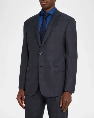 Giorgio Armani Men's Tonal Check Single-Breasted Suit | Thumbnail 3 Giorgio Armani Men's Tonal Check Single-Breasted Suit | Thumbnail 3