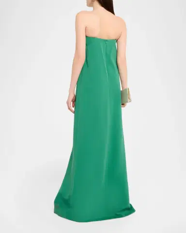 Lela Rose Peony Embroidered Strapless Crepe Gown | Thumbnail 3 Lela Rose Peony Embroidered Strapless Crepe Gown | Thumbnail 3
