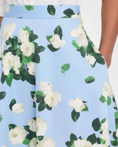 Carolina Herrera Cabana Floral Half Circle Cotton-Blend Midi-Skirt | Thumbnail 4 Carolina Herrera Cabana Floral Half Circle Cotton-Blend Midi-Skirt | Thumbnail 4