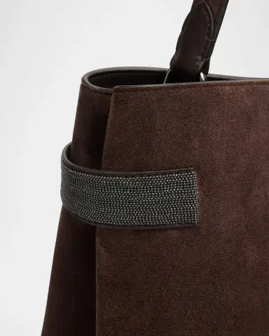 Brunello Cucinelli Monili-Trim Suede Top-Handle Bag | Thumbnail 5 Brunello Cucinelli Monili-Trim Suede Top-Handle Bag | Thumbnail 5