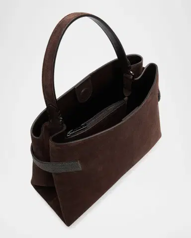 Brunello Cucinelli Monili-Trim Suede Top-Handle Bag | Thumbnail 6 Brunello Cucinelli Monili-Trim Suede Top-Handle Bag | Thumbnail 6