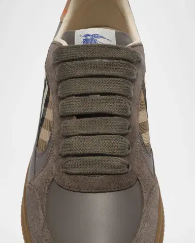 Burberry Men's Leather, Suede and Check Terrace Sneakers | Thumbnail 5 Burberry Men's Leather, Suede and Check Terrace Sneakers | Thumbnail 5
