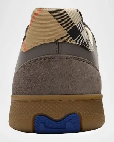 Burberry Men's Leather, Suede and Check Terrace Sneakers | Thumbnail 6 Burberry Men's Leather, Suede and Check Terrace Sneakers | Thumbnail 6