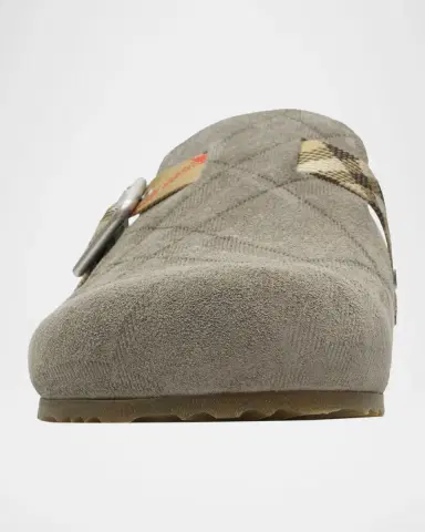 Burberry Men's Urchin Check Suede Clogs | Thumbnail 2 Burberry Men's Urchin Check Suede Clogs | Thumbnail 2