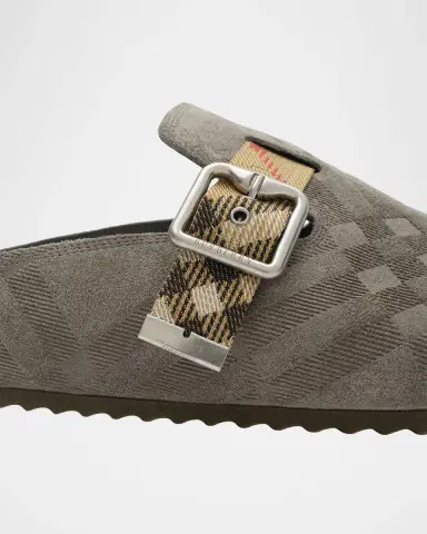 Burberry Men's Urchin Check Suede Clogs | Thumbnail 5 Burberry Men's Urchin Check Suede Clogs | Thumbnail 5