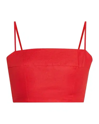 Staud Federico Linen Crop Top | Thumbnail 1 Staud Federico Linen Crop Top | Thumbnail 1