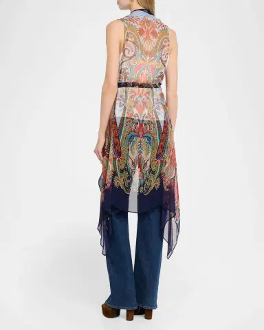 Etro Paisley Silk Belted Foulard Vest | Thumbnail 3 Etro Paisley Silk Belted Foulard Vest | Thumbnail 3