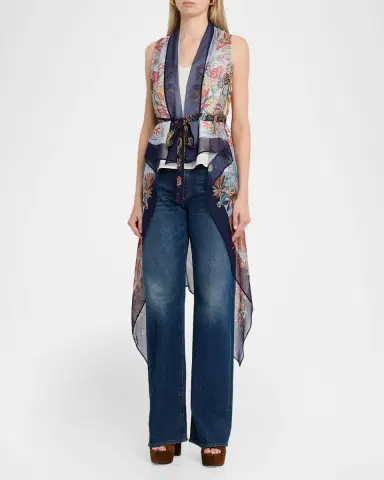 Etro Paisley Silk Belted Foulard Vest | Thumbnail 4 Etro Paisley Silk Belted Foulard Vest | Thumbnail 4