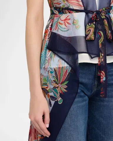 Etro Paisley Silk Belted Foulard Vest | Thumbnail 5 Etro Paisley Silk Belted Foulard Vest | Thumbnail 5