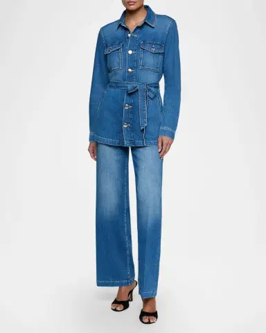 L'Agence Samaya Denim Safari Jacket | Thumbnail 2 L'Agence Samaya Denim Safari Jacket | Thumbnail 2