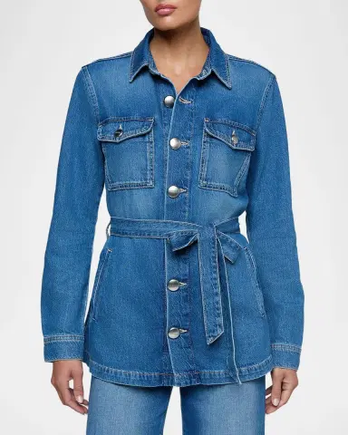 L'Agence Samaya Denim Safari Jacket | Thumbnail 4 L'Agence Samaya Denim Safari Jacket | Thumbnail 4