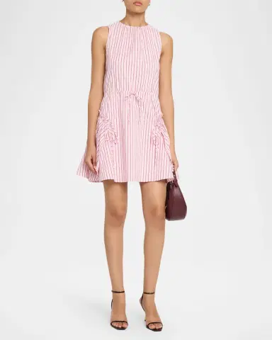 Cinq à Sept Leylani Rose Stripe Mini Dres | Thumbnail 2 Cinq à Sept Leylani Rose Stripe Mini Dres | Thumbnail 2