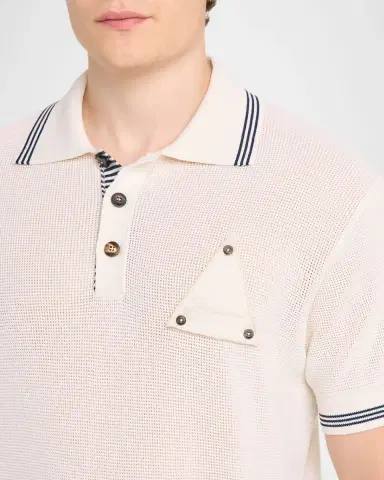Jacquemus Men's Silk and Cotton Mesh Polo Shirt | Thumbnail 4 Jacquemus Men's Silk and Cotton Mesh Polo Shirt | Thumbnail 4