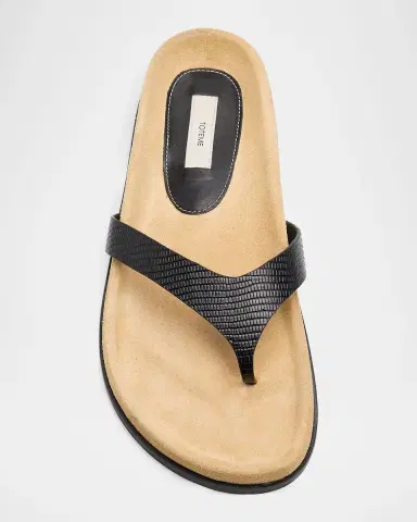 TOTEME Swift Lizard-Embossed Leather Thong Sandals | Thumbnail 4 TOTEME Swift Lizard-Embossed Leather Thong Sandals | Thumbnail 4
