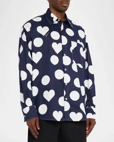 Jacquemus Men's La Chemise Cotton Shapes Button-Down Shirt | Thumbnail 3 Jacquemus Men's La Chemise Cotton Shapes Button-Down Shirt | Thumbnail 3