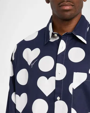 Jacquemus Men's La Chemise Cotton Shapes Button-Down Shirt | Thumbnail 4 Jacquemus Men's La Chemise Cotton Shapes Button-Down Shirt | Thumbnail 4