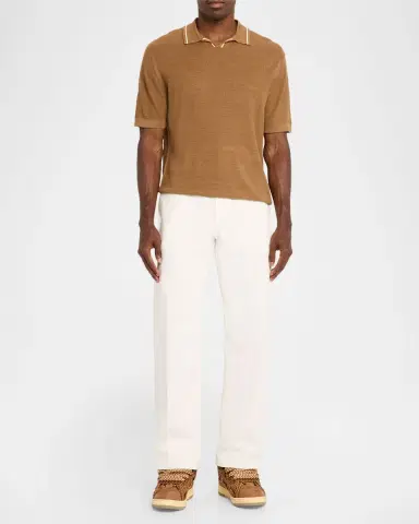 Lanvin Men's Faux-Raffia Curb Sneakers | Thumbnail 2 Lanvin Men's Faux-Raffia Curb Sneakers | Thumbnail 2