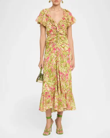 Cinq à Sept Ivey Daisy Swirl Midi Dress | Thumbnail 2 Cinq à Sept Ivey Daisy Swirl Midi Dress | Thumbnail 2