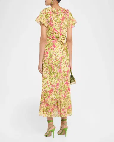 Cinq à Sept Ivey Daisy Swirl Midi Dress | Thumbnail 3 Cinq à Sept Ivey Daisy Swirl Midi Dress | Thumbnail 3