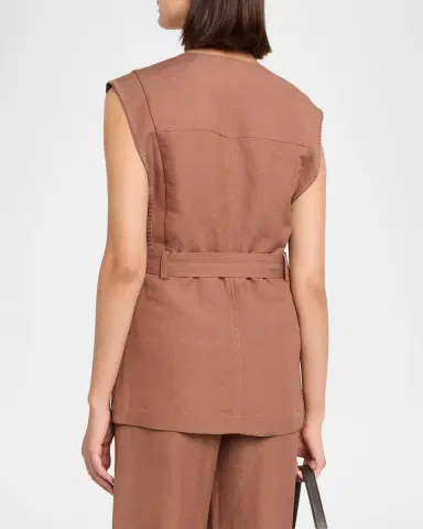 Kobi Halperin Beckett Belted Linen Vest | Thumbnail 3 Kobi Halperin Beckett Belted Linen Vest | Thumbnail 3